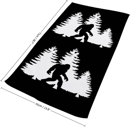 Vista 2 de Bigfoot - Toalla de mano con diseño de árboles y bosques, toalla de baño suave y agradable a la piel para mujeres, hombres, niños, adultos