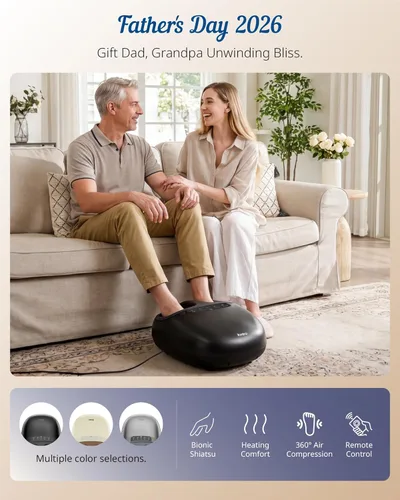 Vista 2 de Máquina masajeadora Shiatsu de pies con 3 niveles de calor, masaje profundo, compresión de aire, control remoto para fascitis plantar, neuropatía