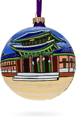 Vista 6 de Gyeongbokgung Palace, Seúl, Corea del Sur, adorno de bola de cristal de 4 pulgadas