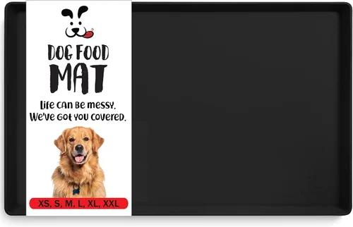 Vista 12 de DogBuddy Tapete antideslizante para la comida y el agua de perros y mascotas, impermeable, de silicona, con bordes, XS (11 x 11 pulgadas), negro