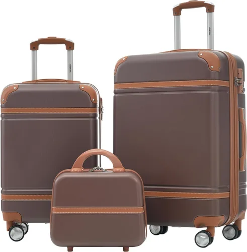 Vista 217 de Merax Equipaje, maleta extensible rígida con ruedas giratorias ligeras, Negro -, 40/48/52