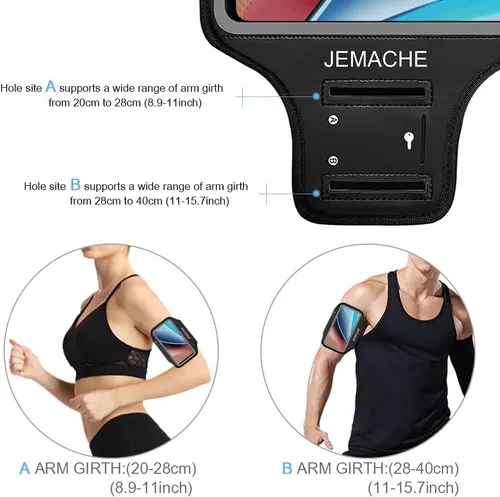 Vista 5 de Moto G Stylus/Pure/Power Armband, JEMACHE Gym Workouts Running Arm Band para Motorola Moto G Stylus/Pure/Power/Play (5G) 2023 2022 2021 (negro)