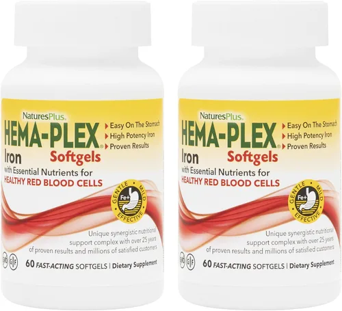 Vista 7 de NaturesPlus Hema-Plex Iron - 60 cápsulas blandas de acción rápida - 85 mg de hierro + vitamina C y bioflavonoides para glóbulos rojos saludables