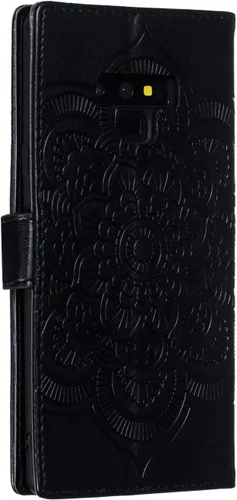 Vista 3 de LEECOCO - Funda para Galaxy Note 9 con diseño de mandala en relieve de piel sintética con tapa para cuaderno, estilo de libro, soporte magnético