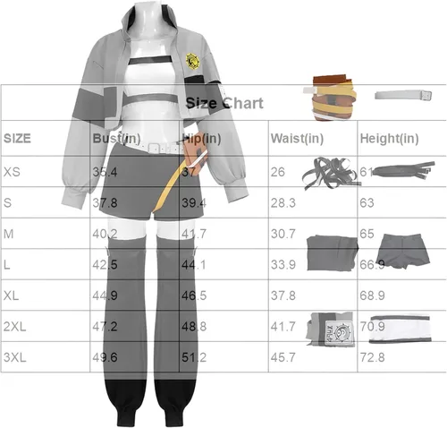 Vista 8 de Gachiakuta Riyo - Disfraz de cosplay para mujer, chaqueta gris, pantalones gris b