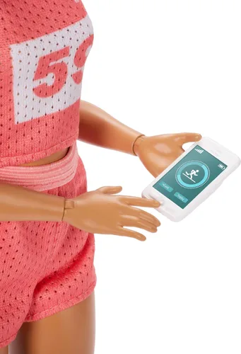 Vista 4 de Barbie Muñeca de corredor de bienestar con estilo hecho para mover