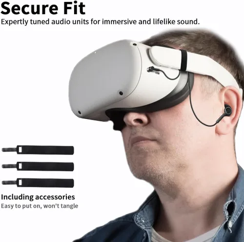 Vista 4 de VR Earphones for Oculus Quest 2 Semi-in-Ear Headphones for Virtual Reality Gaming Headset, 0 Latency 3.5 mm