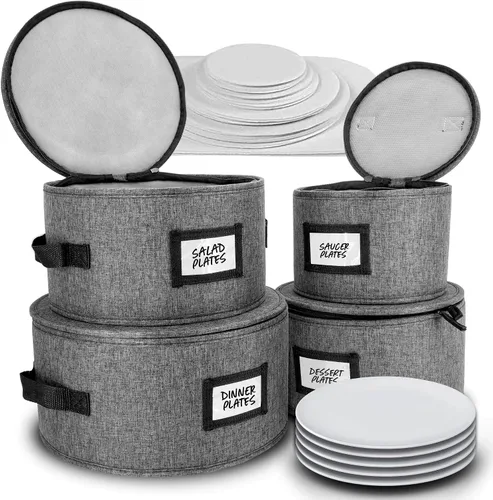 Vista 12 de HOMELUX THEORY 8 piezas de contenedores de almacenamiento de porcelana de carcasa dura, almacenamiento de tazas, copas de vino, utensilios