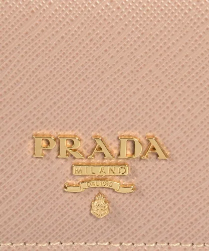 Vista 3 de Prada Cartera pequeña de piel Saffiano beige para mujer 1MC122, Beige, Cartera con tarjetero