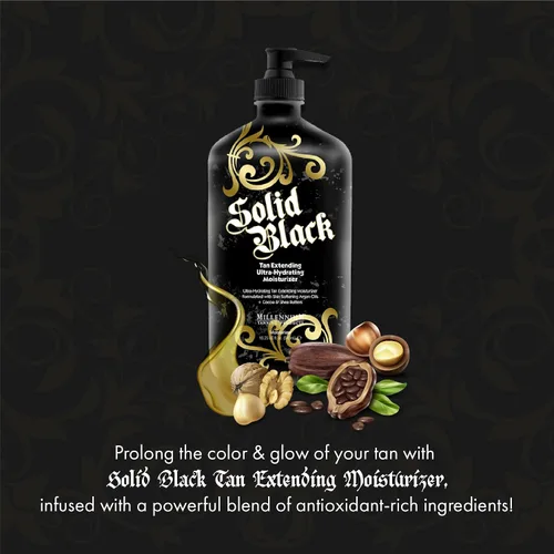 Vista 6 de Millennium Tanning Solido Black Tan Extender Crema Hidratante Loción Corporal Tatuaje Potenciador con Aceites de Argán y Aloe Vera 18.25 Fl. Oz.