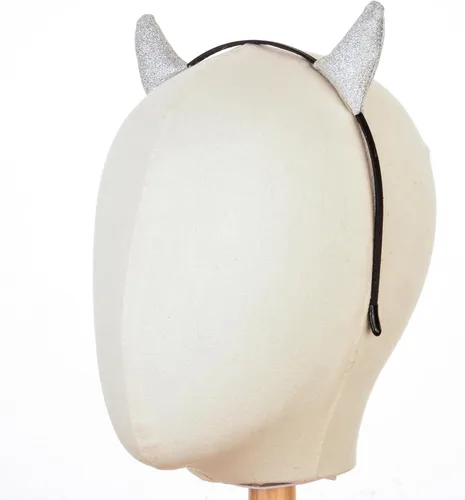 Vista 2 de Merroyal - Diadema con cuernos brillantes de diablo, ideal como accesorio de disfraces y cosplays