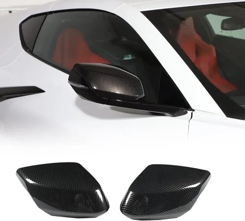 Vista 12 de Tapa protectora para espejo retrovisor de puerta compatible con Chevrolet Corvette C8 2020-2025, tapa protectora de ABS para espejo retrovisor, 2