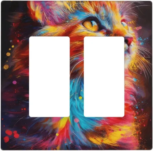Vista 135 de Cubiertas de Interruptor de Luz Artísticas Decorativas Boho Figura Abstracta Interruptor de Pared Único Placa de Interruptor Decorativo Placa