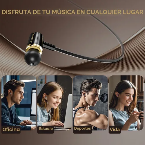 Vista 7 de Rayleigh Paquete de 5 auriculares con cable, auriculares con micrófono, auriculares con bloqueo de ruido estéreo de graves pesados, compatibles