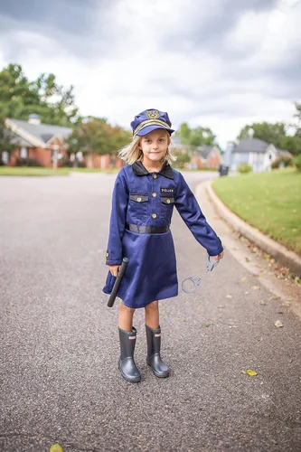 Vista 7 de ReliBeauty Disfraz de policía para niñas, vestido de Halloween