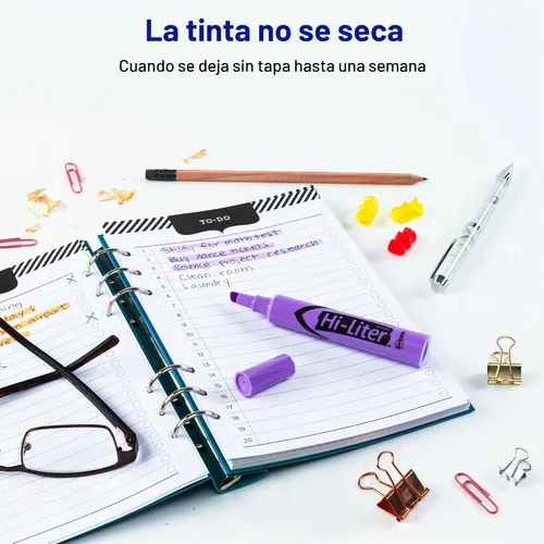 Vista 5 de Marcadores fluorescentes para escritorio HI-LITER, Púrpura fluorescente