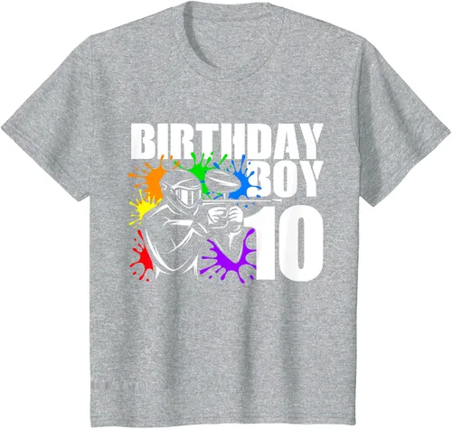 Vista 31 de Camiseta de 10 años de antigüedad, fiesta de cumpleaños para niños, Negro, S