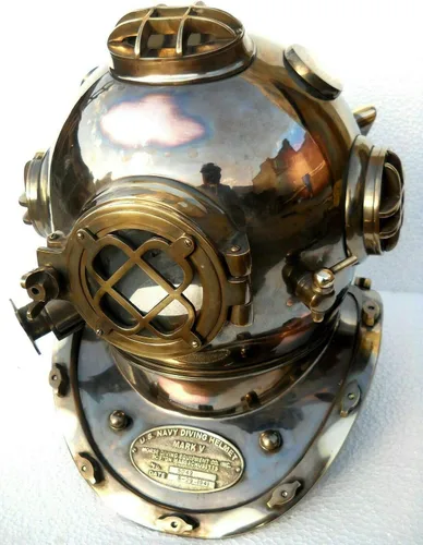 Vista 3 de Casco de buceo de latón decorativo Mark V Scuba Marine