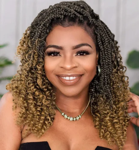 Vista 37 de Goddess Box Braids 1B3330 - Trenzas de ganchillo bohemias de 10 pulgadas para mujeres negras, paquete de 7 paquetes de trenzas bohemias preenlazadas