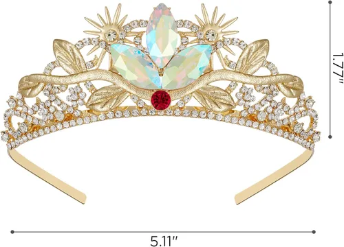 Vista 7 de SWEETV Tiara de princesa para niñas y niños, corona de cumpleaños, diadema de tiara de cristal, accesorios para el cabello