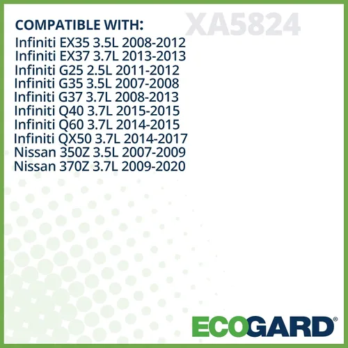 Vista 3 de ECOGARD Filtro de aire de motor XA5824 Premium para Infiniti G37 2008-2013, Nissan 370Z 2009-2021, Infiniti G35 2007-2008, QX50 2014-2017, EX35