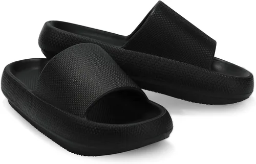 Vista 2 de incarpo Pantuflas de almohada para mujer, suaves, antideslizantes, extremadamente cómodas, suela gruesa ultra acolchada