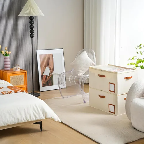 Vista 6 de INSTY Organizador de zapatos para armario con capacidad para 24 pares, contenedor plegable grande de almacenamiento de zapatos caja compartimento