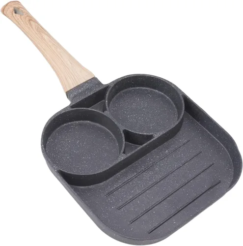 Vista 9 de Cyrank Sartén para huevos antiadherente, sartén de aluminio para tortillas, 2 tazas, sartén para panqueques, sartén para desayuno, panqueques