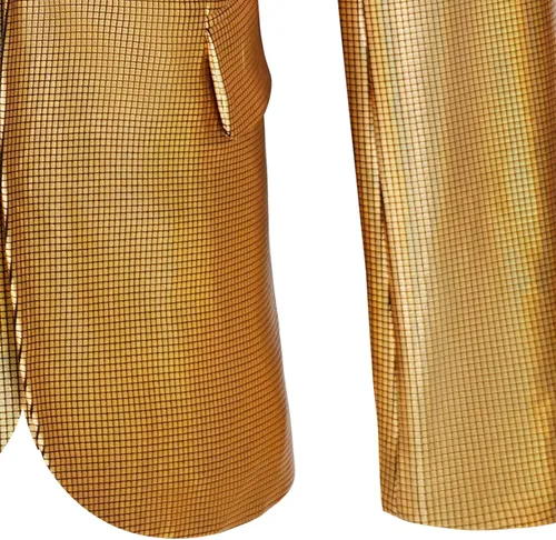 Vista 7 de Men's Metallic Sequin Slim Suit Two-Piece Set Outfit 70s Disco Prom Costume