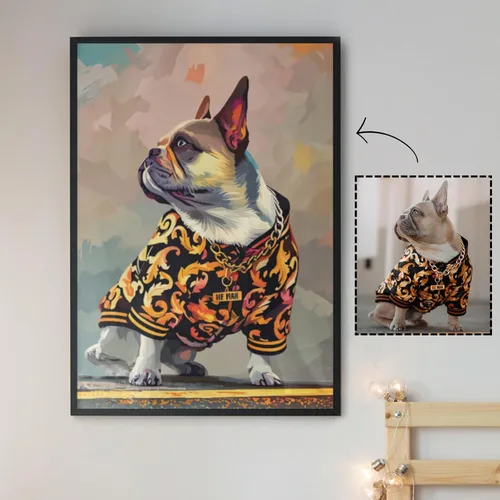 Vista 12 de Giantbighands Póster Personalizado de Perro en Lienzo Decorativo con Foto - Regalos Personalizados Para Amantes de Mascotas, Lienzo Conmemorativo