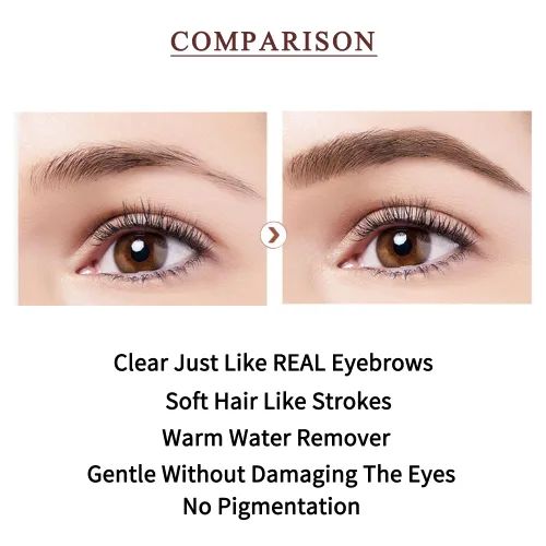 Vista 3 de Lápiz de cejas impermeable para mujer, lápiz de cejas de tatuaje de microblading, de larga duración todo el día, crea un aspecto natural