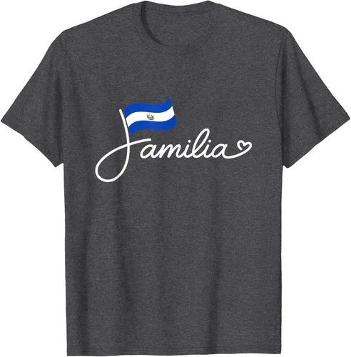 Vista 36 de El Salvador Familia - Camiseta con texto en inglés "La Familia de la Bandera Salvadoreña