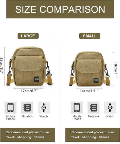 Vista 5 de Small Crossbody Bag Side Shoulder Bag For Men, Women Mini Messenger Bag