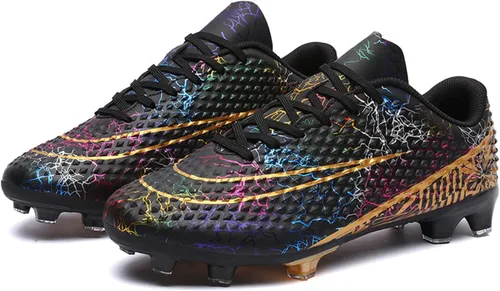 Vista 2 de Zapatos de fútbol para hombre, tacos de entrenamiento profesional, para césped TFAG, para exteriores, interiores, botas de fútbol para interiores
