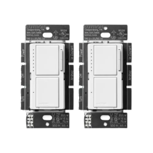Vista 13 de Lutron Maestro LED+ - Regulador e interruptor dual Bombillas LED de 75 vatios/ventiladores de 2.5 A, un solo polo MACL-L3S25-WH Blanco