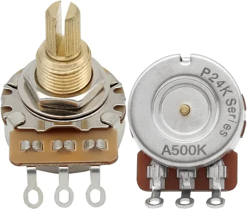 Vista 13 de FLEOR Potenciómetro de guitarra de eje dividido corto de 2 piezas A250K de 0.610 in, 24 líneas