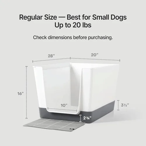 Vista 6 de Doggy Bathroom Orinal para perros de interior con paredes altas para perros pequeños (regular, gris oscuro)