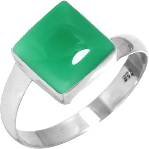 Vista 15 de Boho - Anillo de plata de ley 925 hecha a mano con piedras preciosas naturales, lapislázuli, granate, turquesa y cuadrado Ámbar