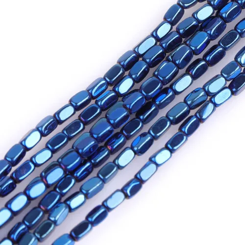 Vista 38 de Cuentas de hematita para hacer joyas, piedras preciosas semipreciosas de 0.394 x 0.551 in, color azul con revestimiento metálico, 15 pulgadas JOE