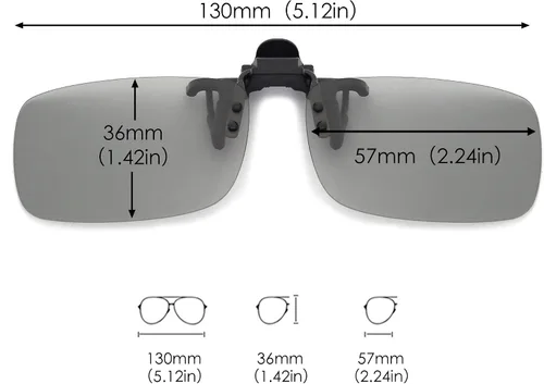 Vista 7 de JM Lentes de sol polarizados con clip sin marco para lentes graduados