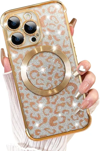 Vista 42 de Fiyart Diseñado para iPhone 16 Pro Max, Funda Compatible con MagSafe, Estampado de Guepardo, Placa de Protección de Cámara, Magnético, Brillante