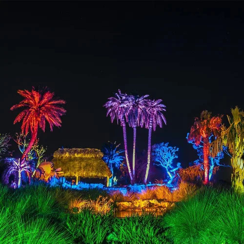 Vista 7 de Cheopha MR16 Bombilla LED que cambia de color de 12 V, iluminación de paisaje, RGB 5 W, 16 colores, luces de paisajismo al aire libre de aluminio