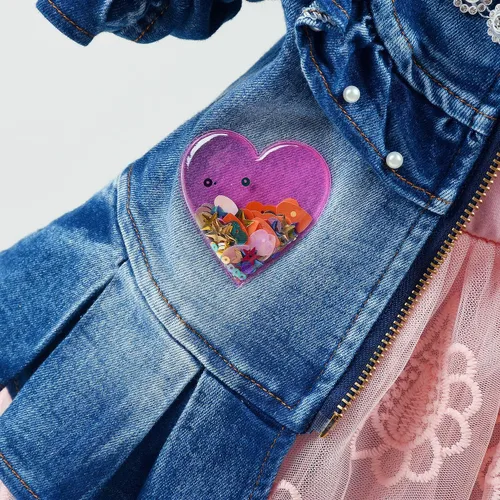 Vista 5 de Peacolate Conjunto de ropa de primavera y otoño para bebé, 3 piezas, camiseta de manga larga, chaqueta de mezclilla y jeans