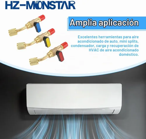 Vista 6 de Válvula de bola refrigerante de aire acondicionado 1/4 '' SAE, adaptador de válvula de bola de cierre en ángulo HVAC de latón para sistema mini