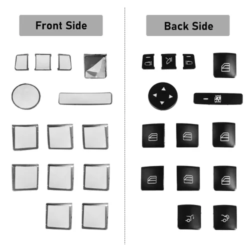 Vista 3 de Moonlinks Cubiertas de botón para interruptor de ventana eléctrica de puerta interior, repuesto compatible con Mercedes Benz A B C E G GLA CLA GLK