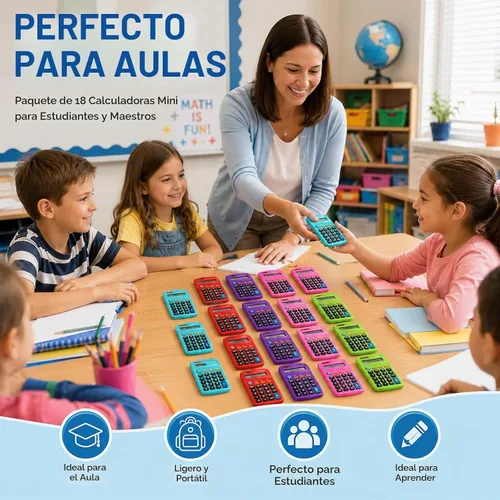 Vista 3 de Weewooday Calculadora pequeña de 6 piezas de batería solar de 8 dígitos