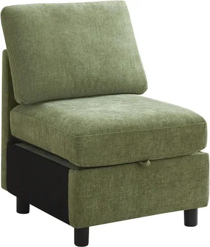 Vista 51 de WUTUTUEE Sofá biplaza modular de 58 pulgadas, sofá biplaza moderno de 2 plazas con almacenamiento, sofá modular de felpilla para sala de estar, Beige