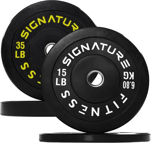 Vista 15 de Juego de placas olímpicas de amortiguación Fitvids, placas de peso de 2" para entrenamiento de fuerza y levantamiento de pesas, París o juego