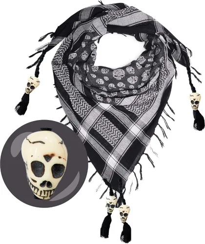 Vista 11 de LOVARZI Shemagh Cottons Arab Keffiyeh - Bufanda militar táctica para cabeza y cuello