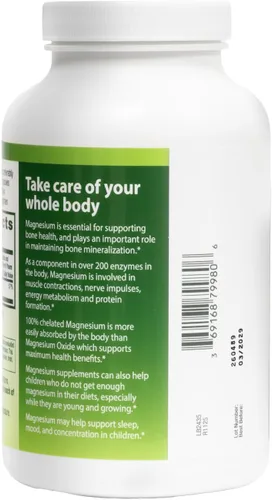 Vista 8 de HealthA2Z® Glicinato de magnesio 240 mg - 180 cápsulas, apoya la energía diurna, sueño reparador nocturno, alivio del estrés, equilibrio del estado